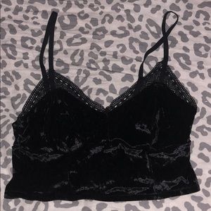 velvet, lace bralette